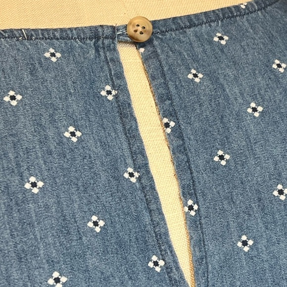 Copper Key Small Denim Cottage Prairie Boho Square Beck Dress 100% Cotton - Picture 7 of 10